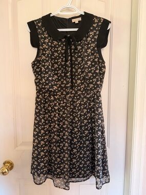 Cotton Candy Black Floral Circle Skirt with Cream Daisies
